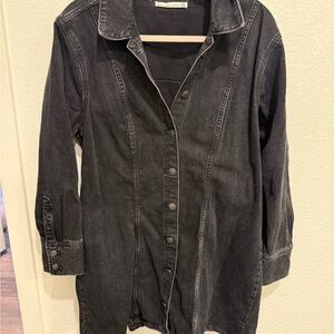 Abercrombie & Fitch Lived-in Black Button-Up Dress